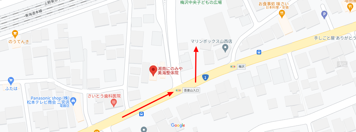 小田原・国府津方面からの経路